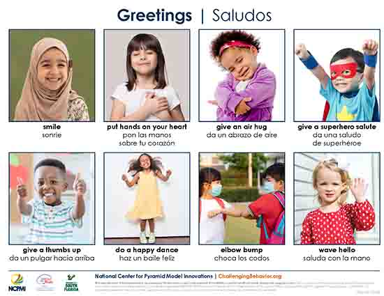 Home Greeting Board for Social Distancing — English/Spanish